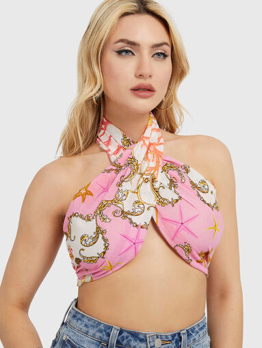 Scarf with multicolored print - 5
