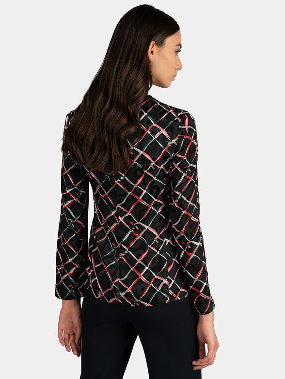 Silk blouse with colorful print - 4