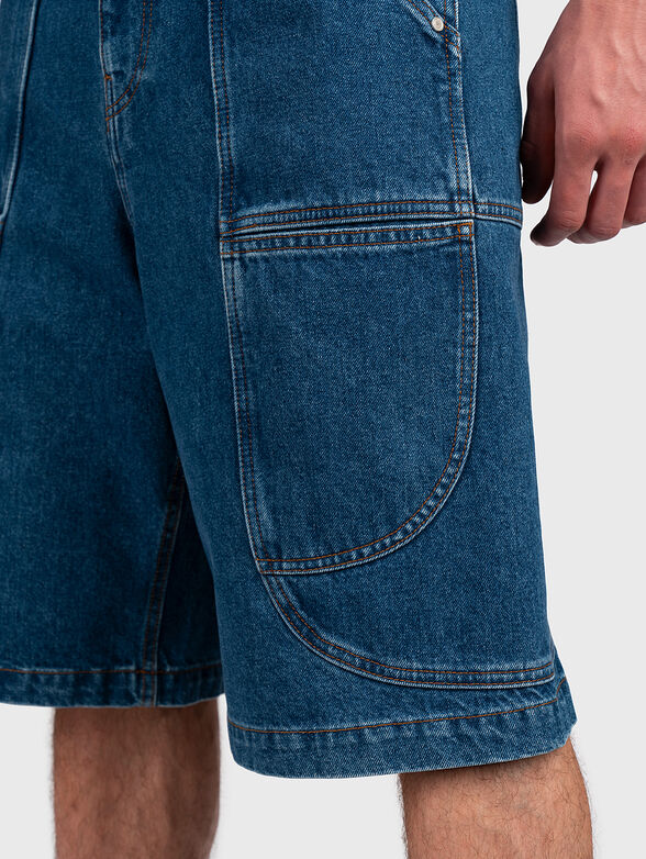 Blue denim shorts - 5