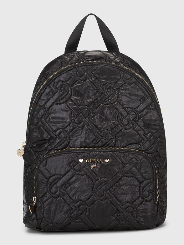 Black backpack with logo detail - 1