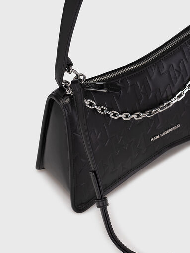 K/SEVEN ELEMENT black hobo bag with embossed logo - 5