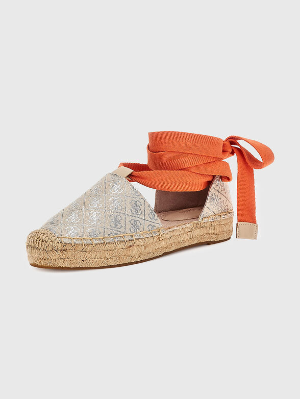 JALENE beige espadrilles with logo print - 2
