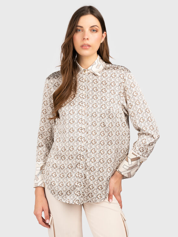 ALEXANDRA satin shirt with logo print - 1