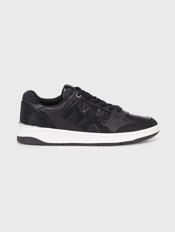 Black sneakers with rhinestones - 1