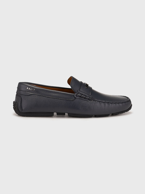 PIVIAL dark blue leather loafers - 1