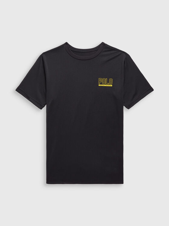 Black T-shirt with accent print on the back - 1