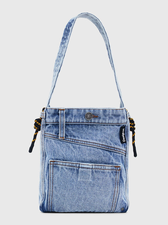 Geantă din denim cu buzunare speciale - 1