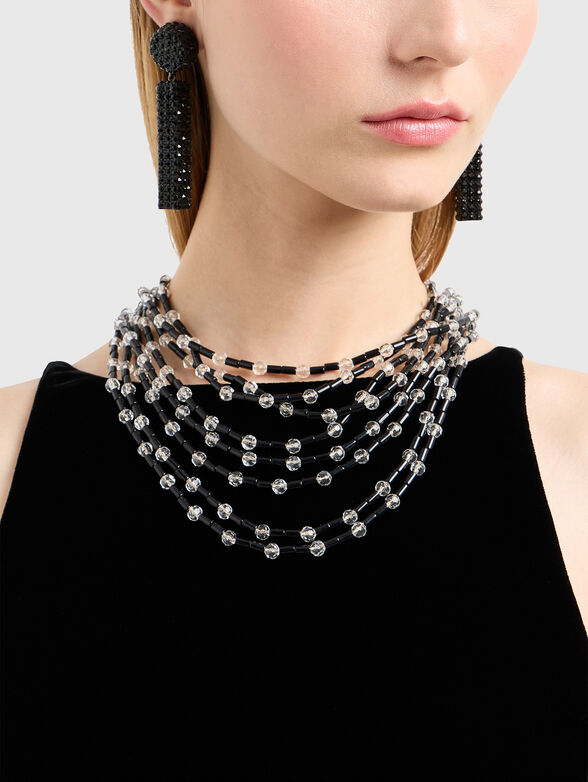 Black and white bead necklace - 2