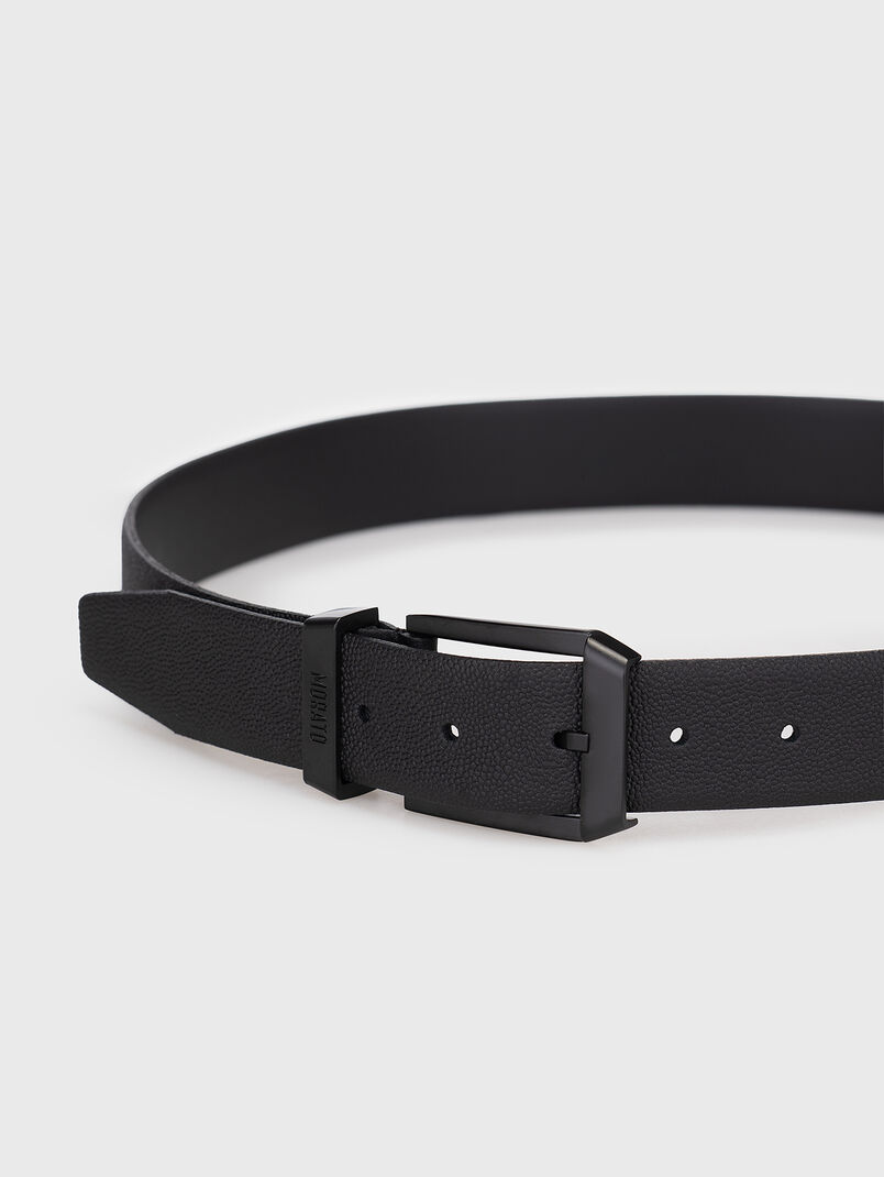 Leather belt in black  - 3