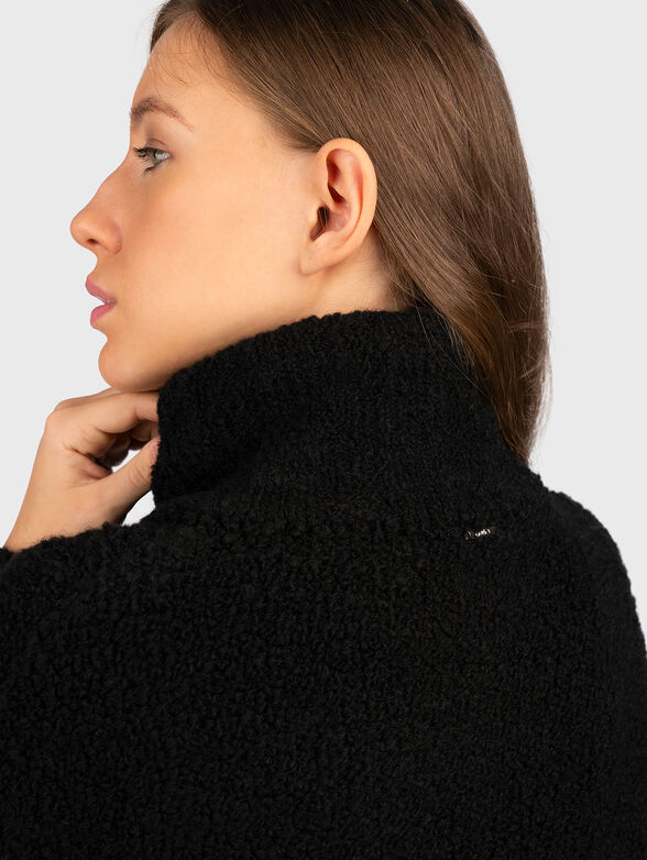Black wool blend coat - 4