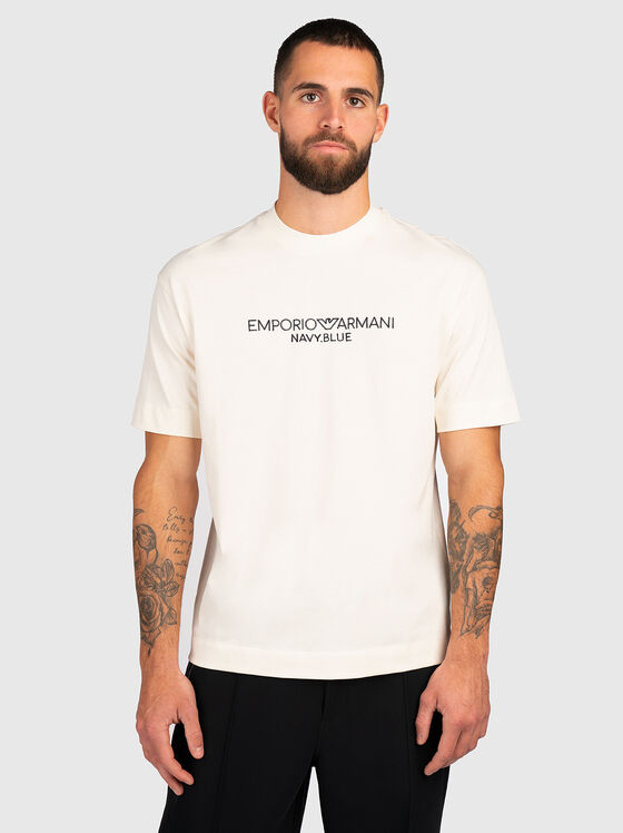 Logo embroidered cotton T-shirt - 1
