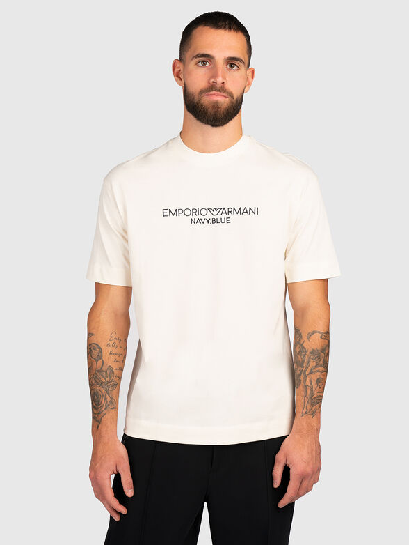 Logo embroidered cotton T-shirt - 1