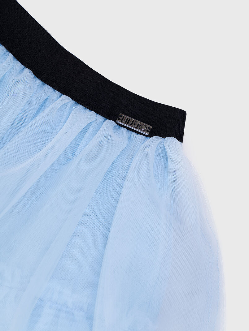 Blue skirt with ruffles and logo detail - 3
