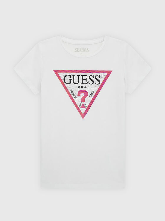 Tricou alb cu detaliu logo - 1