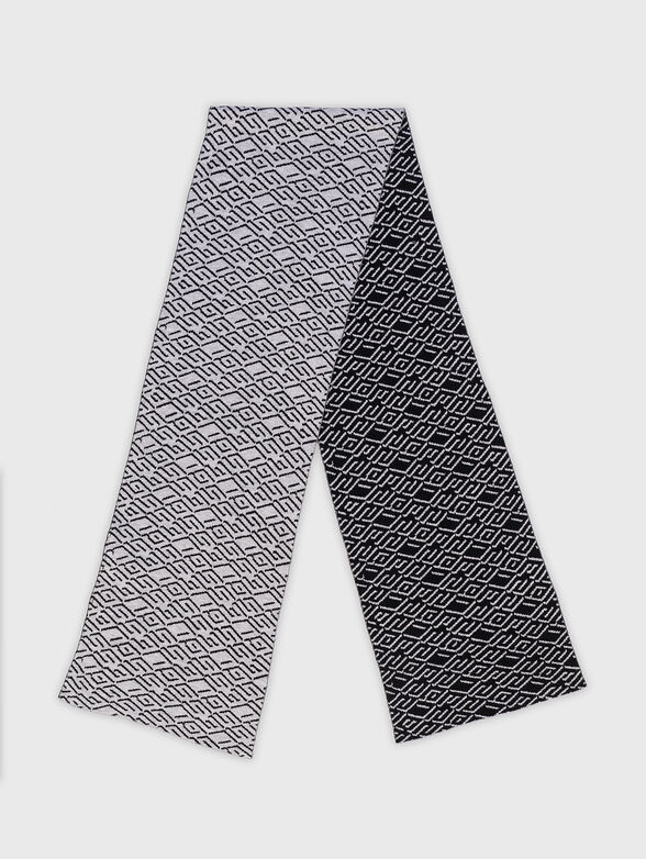 Wool blend scarf with monogram print - 2