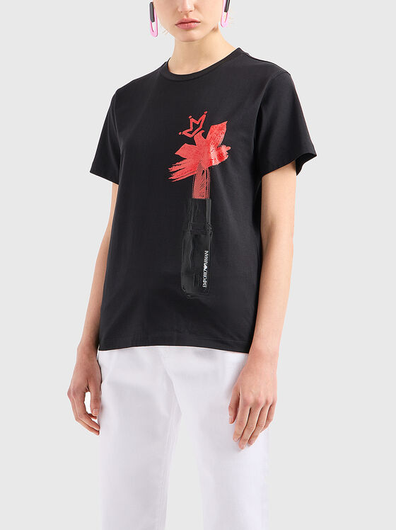 Black T-shirt with print - 1
