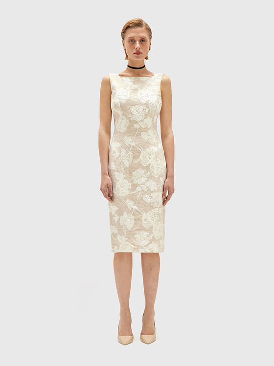 Rochie midi cu motive florale - 1