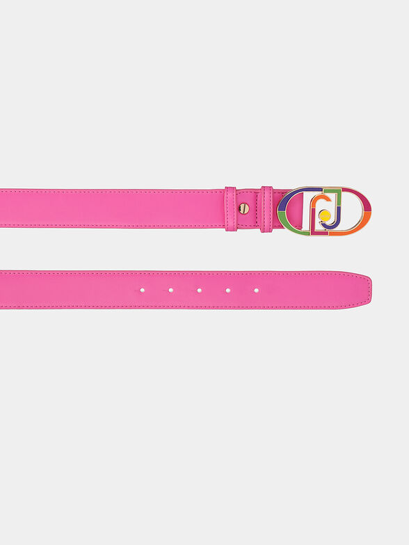 Black belt with contrasting logo buckle - 2