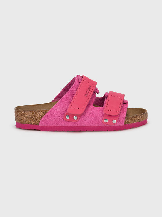 Papuci din velur fuxia - 1