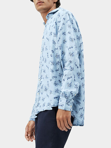 BROADWELL blue shirt with floral print - 4