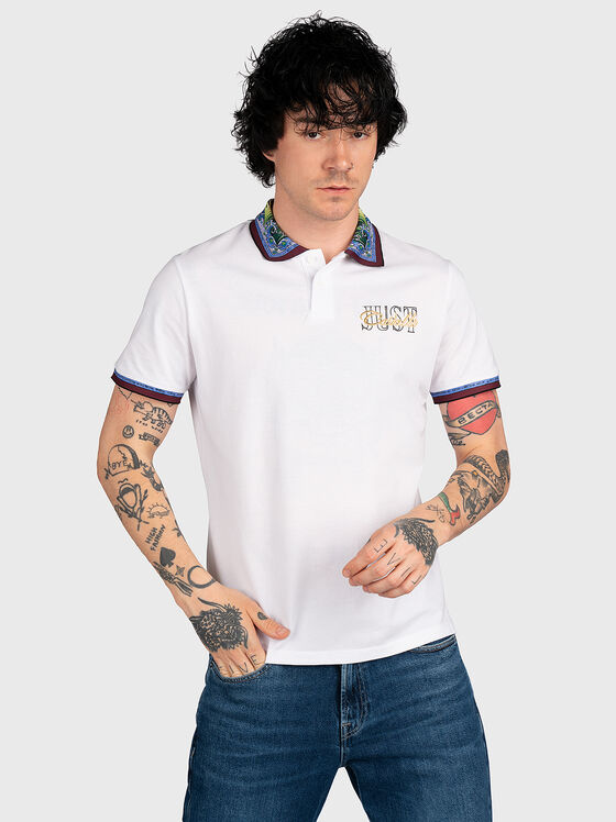 White polo-shirt CADILLAC with contrasting collar - 1