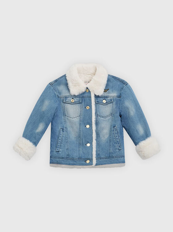 Jachetă din denim cu accent pe spate - 1