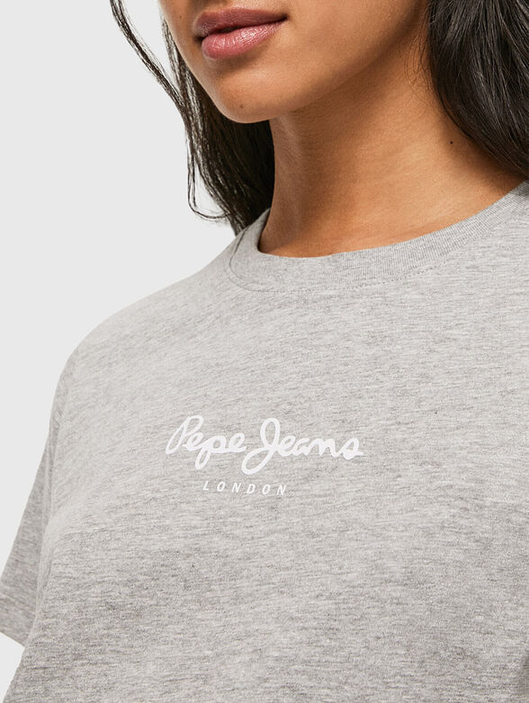 CAMILA black T-shirt with logo print - 4
