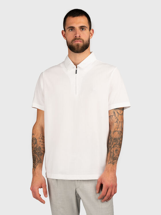 Tricou polo din bumbac cu fermoar - 1
