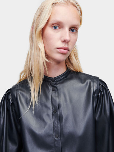Long sleeve shirt in eco leather - 3