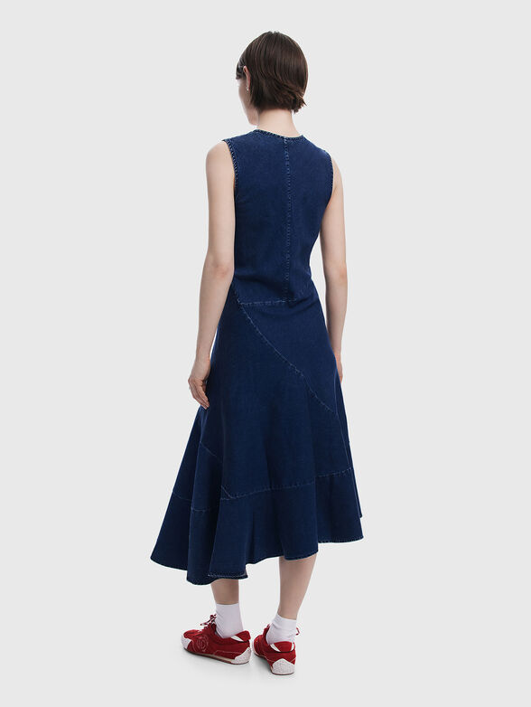 Denim dress with V-neck - 2