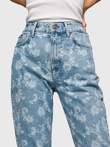 VIOLET blue jeans with floral motifs - 4
