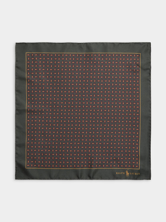 Silk handkerchief with monogram print - 1
