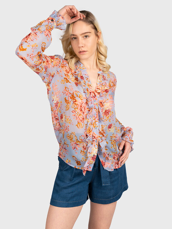 Shirt with floral print - 1