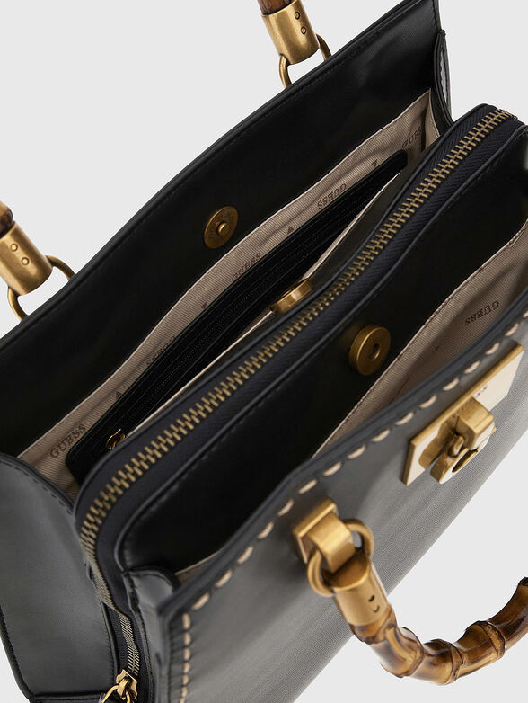 STEPHI black bag with accent handle - 4