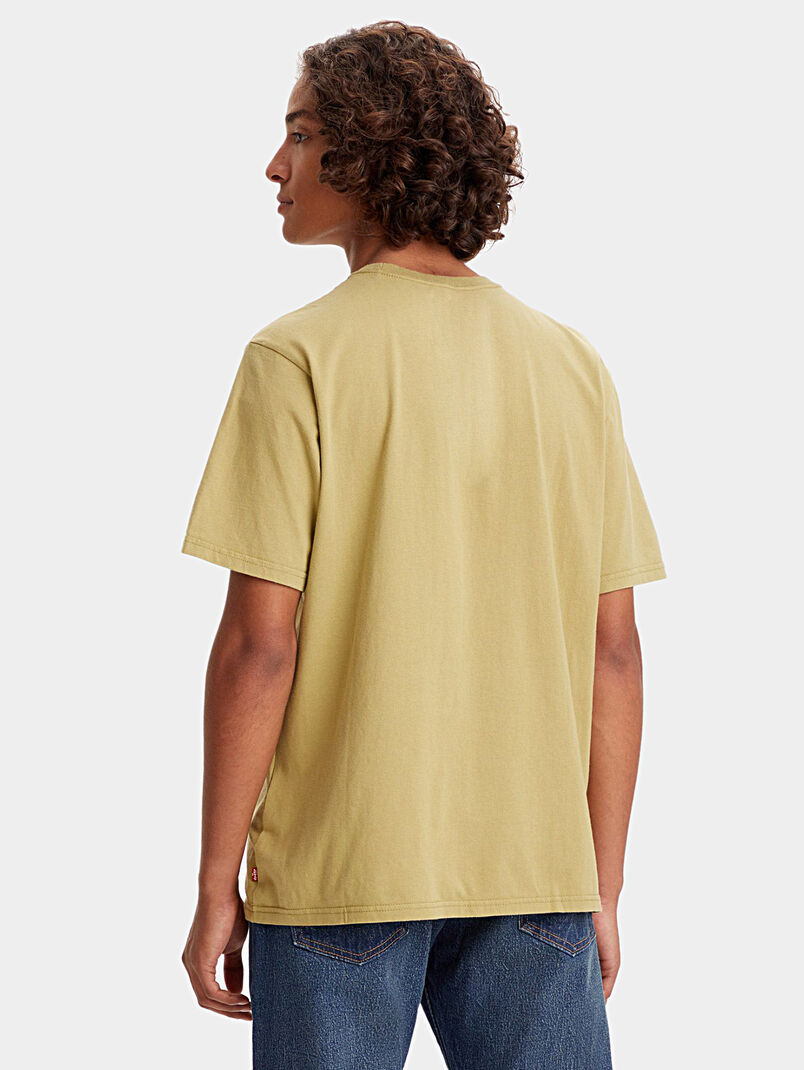 Green cotton T-shirt with logo print - 3