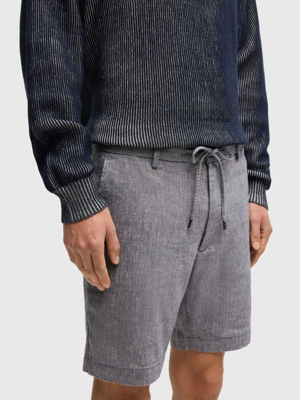 Linen shorts with ties - 3