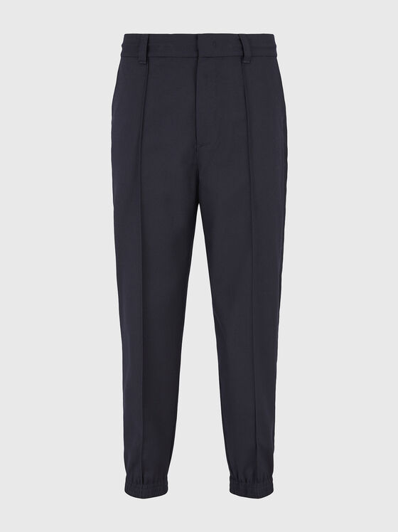 Pantaloni drepți albastru închis - 1