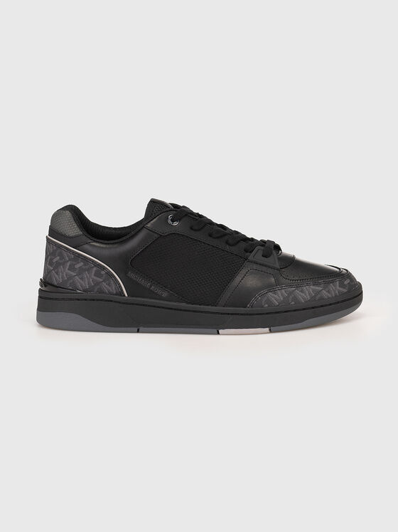 Adidași din piele cu logo monogramă  - 1