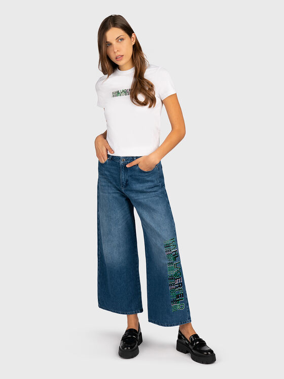 Tricou din bumbac cu logo efect  - 2