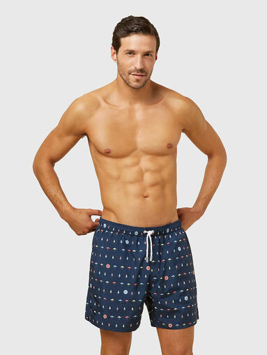SEA BREEZE dark blue swimwear with print - 3