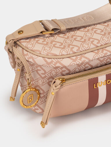 Waist bag with monogram logo print and pendant - 5