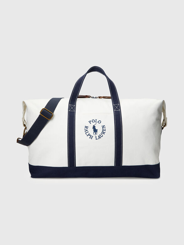 Bag with contrasting handles and logo embroidery - 1