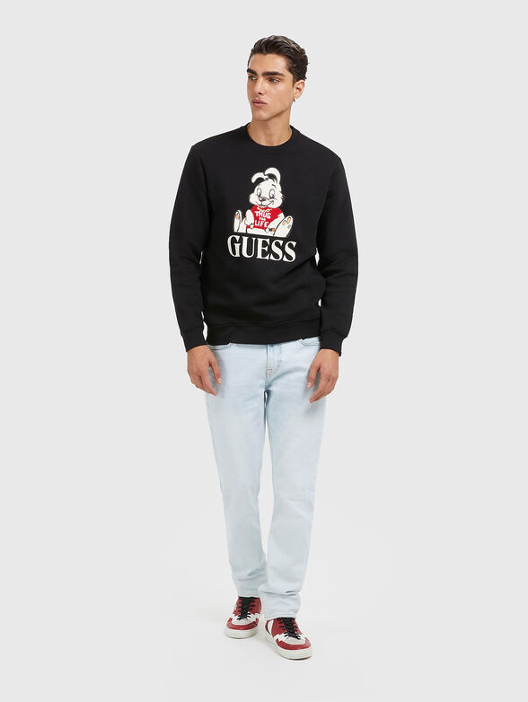 Black sweatshirt with print - 2