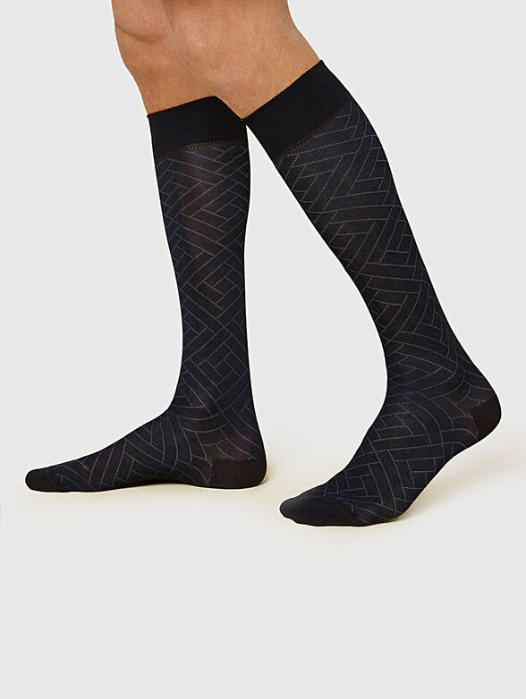 DAILY dark blue long socks   - 2