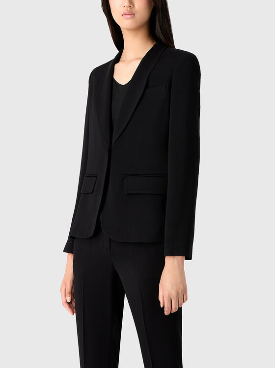 Black jacket with single-breasted fastening  - 1