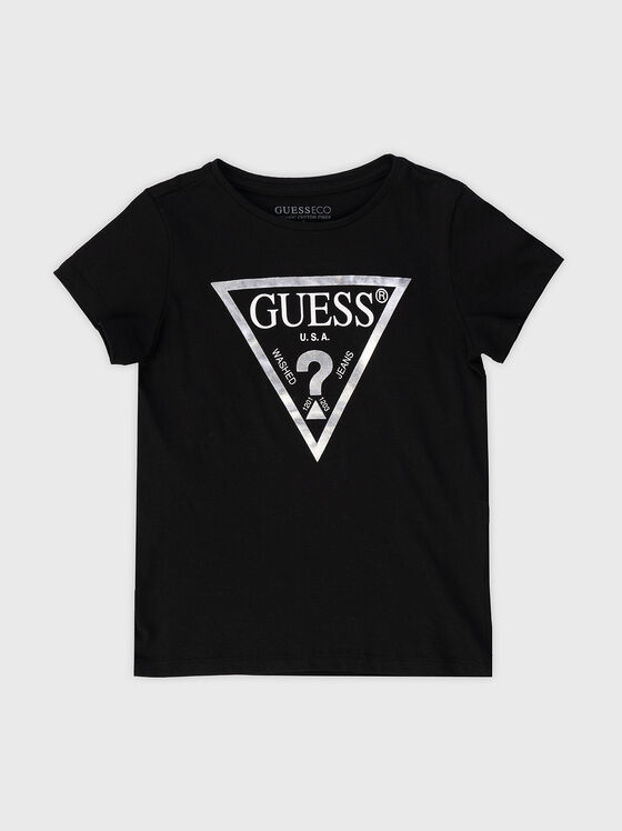 Black T-shirt with logo print - 1