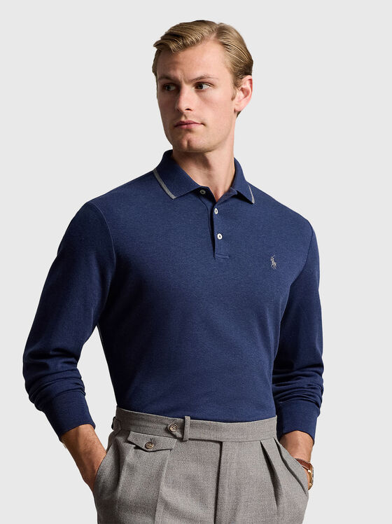 Polo-shirt with long sleeves - 1