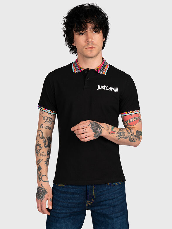 Polo-shirt with contrasting logo lettering - 1