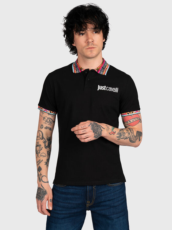 Polo-shirt with contrasting logo lettering - 1