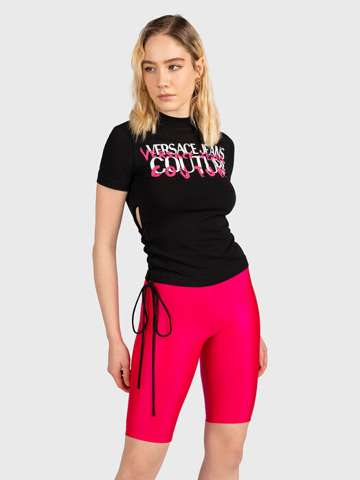 T-shirt with laces and logo print